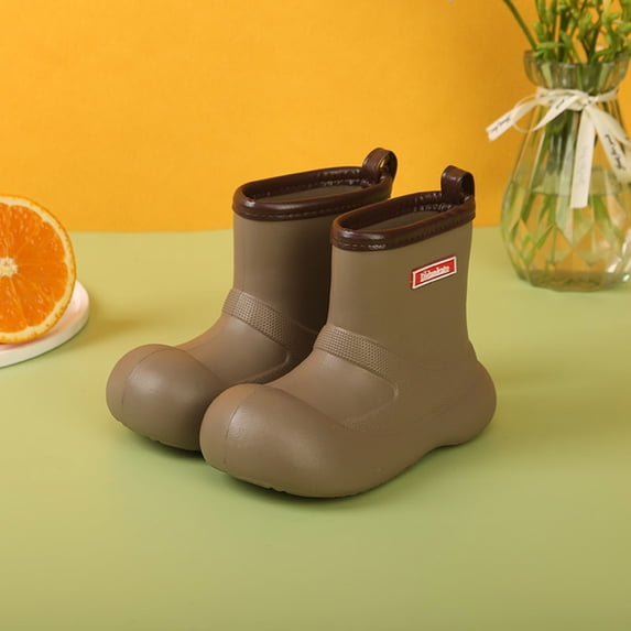 Shqvo Girls Solid Color Rain Boots Lightweight Waterproof Rubber Short Ankle Anti Skid Cute Rain Shoes for Kids Youth