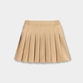 thumbnail image 1 of Shqvo GirlsSolid Color A-Line Uniform Skirt Elastic Waist Pleated Skort with Built-in Liner, Preppy Style Back to School Casual Bottoms for Girls 3-18 Years, 1 of 7