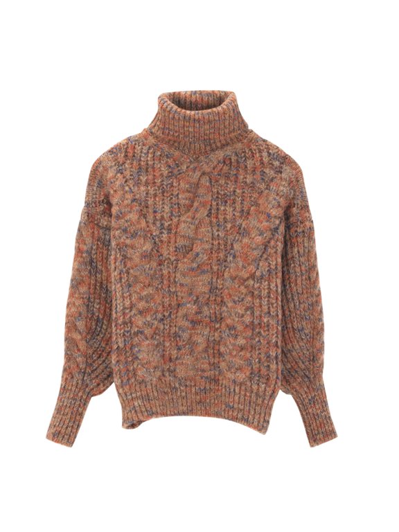 Women Chunky Cable Knit Sweater High Neck Thick Pullover Long Sleeve Fall Winter Warm