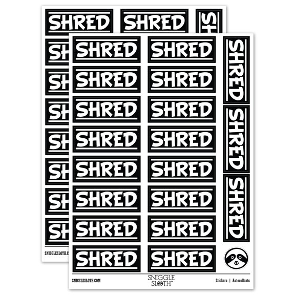 Shred Border Top Bottom Sticker Set - Black - Matte Finish - 2.00" Large