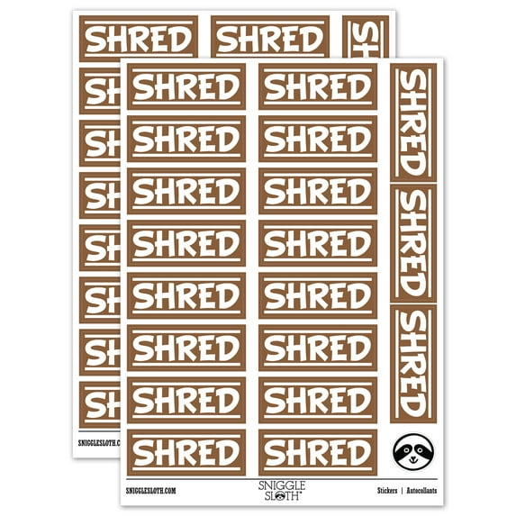 Shred Border Top Bottom Sticker Set - Brown - Matte Finish - 2.00" Large