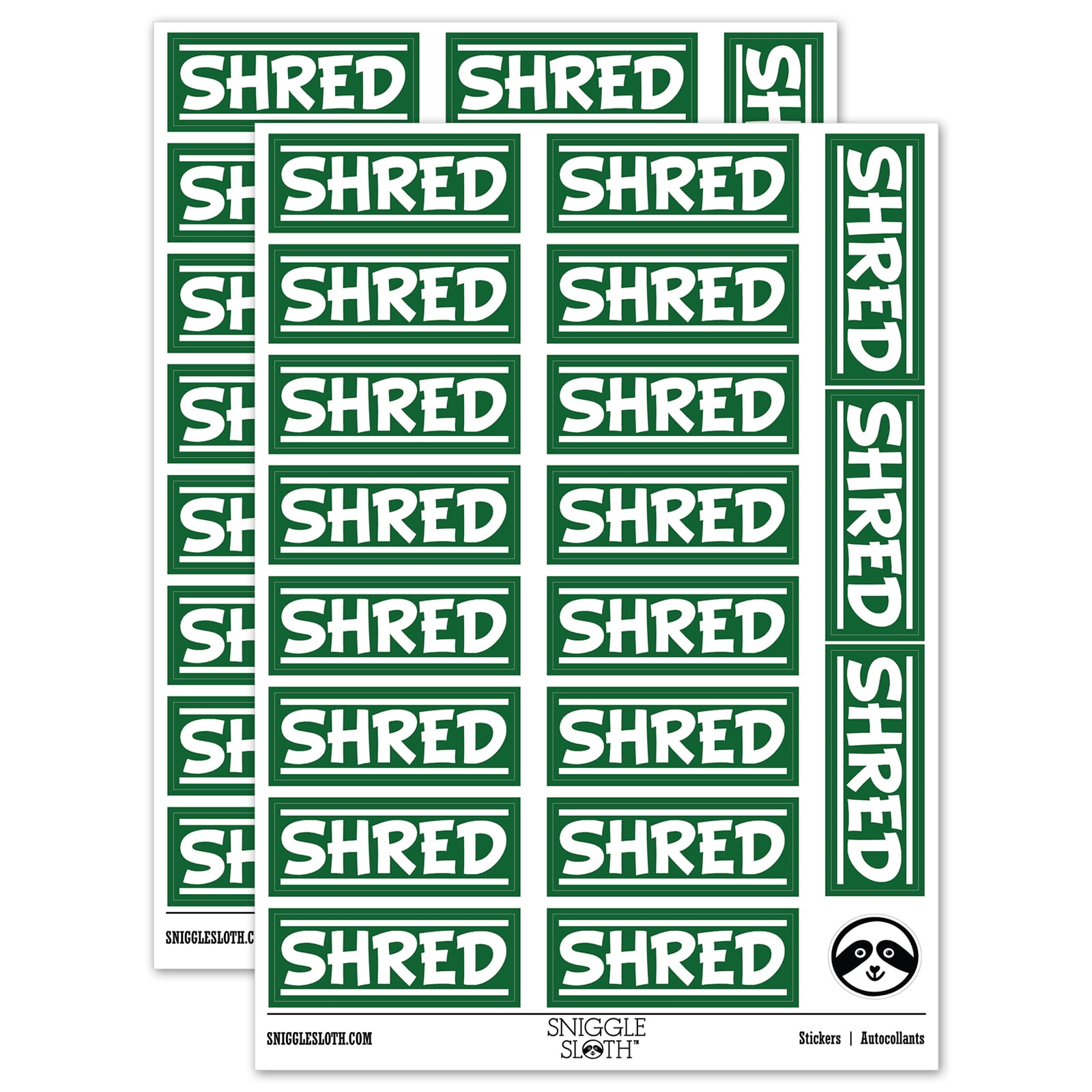 Shred Border Top Bottom Sticker Set - Dark Green - Matte Finish - 2.00 ...