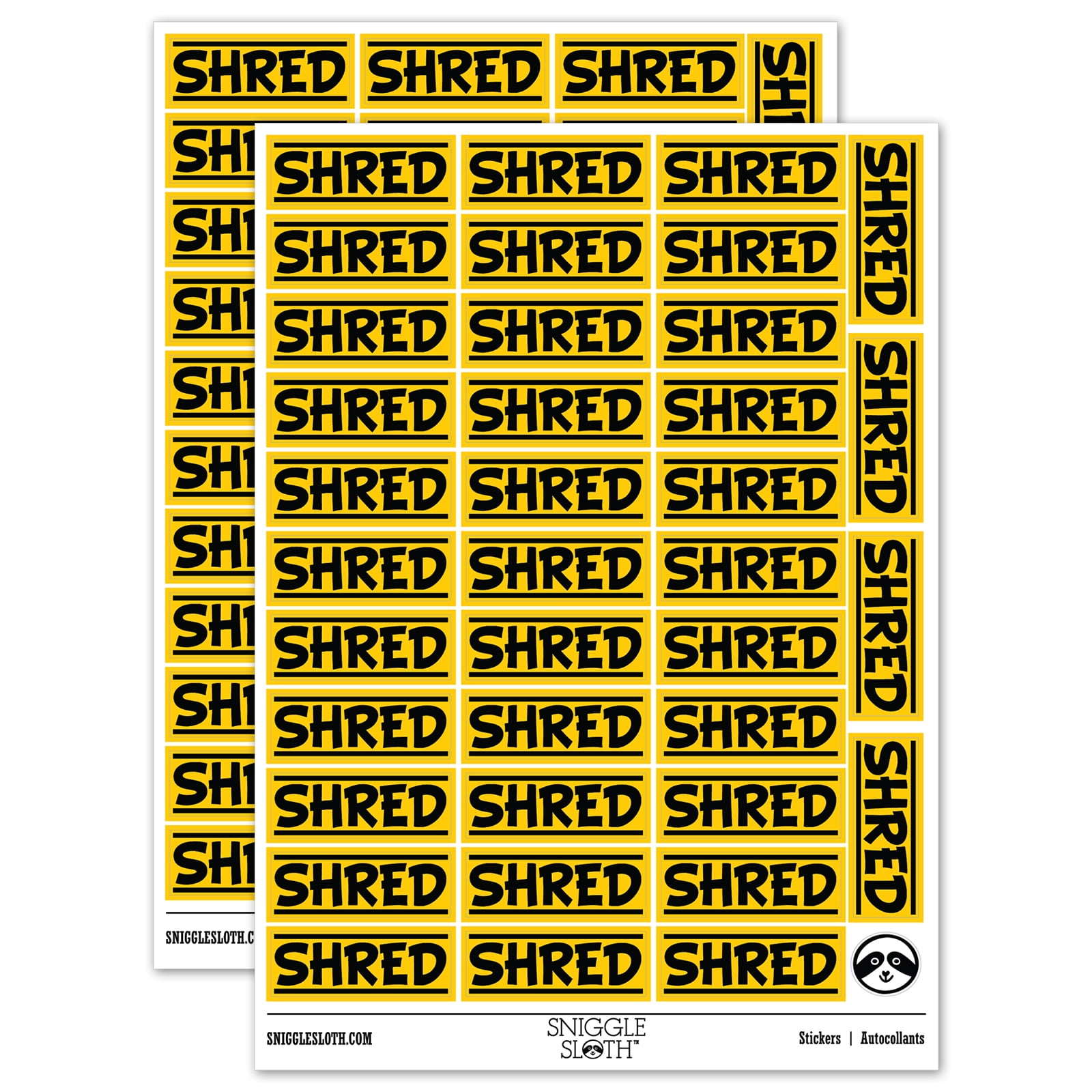 Shred Border Top Bottom Sticker Set - Yellow - Gloss Finish - 1.5 ...
