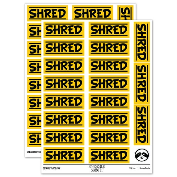 Shred Border Top Bottom Sticker Set - Yellow - Gloss Finish - 2.00" Large