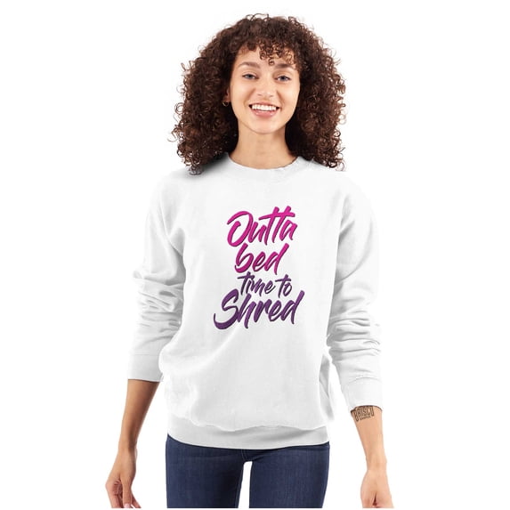 Shred Mode Motivational Gym Workout Women Crewneck Sweatshirt Brisco Brands X
