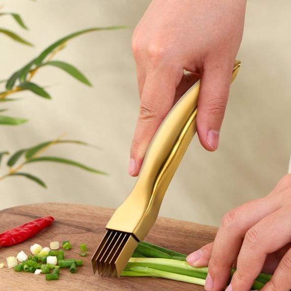 Shred Silk Knife for Effortless Vegetable Cutting, Stainless Steel Scallion Shredder Cutter with Protective Cover, Kitchen Food Prep Tool for Onions Chives Potatoes, Home Kitchen, AESTIVO