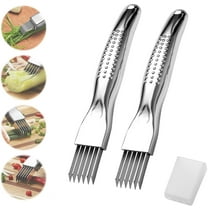 Shred Silk The Knife, Household Portable Scallion Cutting Tool,2025 Upgraded Anti Slip Stainless Steel Green Cutter, Multipurpose Kitchen Vegetable Slicer, Vegetable Cutter, Julienne Slicer