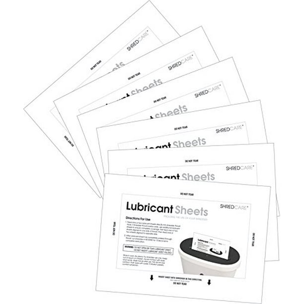 Shredcare SCLS6 Shredder Lubrication Sheets Pack of 6