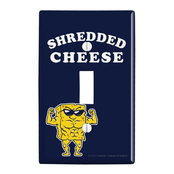 Shredded Cheese Muscles Funny Humor Plastic Wall Decor Toggle Light Switch Plate Cover