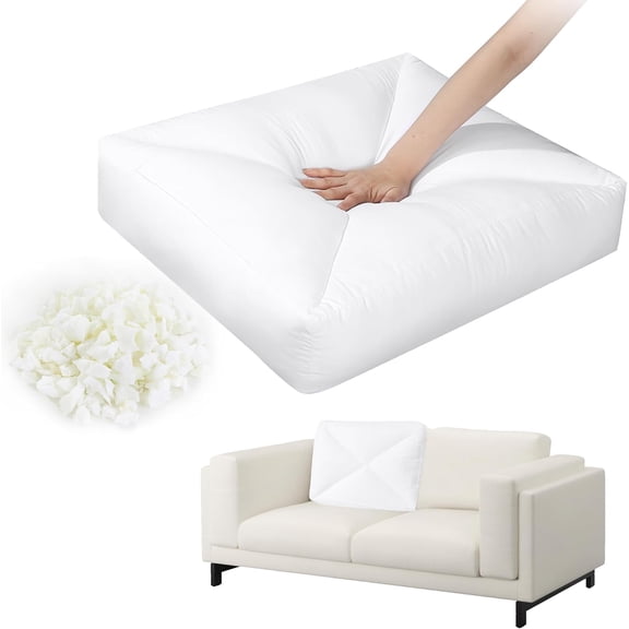 Shredded Foam Couch Back Cushions Replacement, Removable Sofa Back Waist Cushions, Lumbar Support Pillow 1 Pack, Supportive & Durable (27.5"x18"x5")