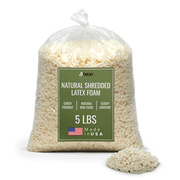 Natural Shredded Latex Foam - New Recycled Fill for Bean Bags, Pet Beds, Pillows - Lightweight Foam Filling - Made in The USA, Chicago - 5 lbs