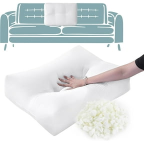Shredded Foam Sofa Back Cushions, Supportive Back Cushion Replacement for Couch, Stuffing Filling Lumbar Support Pillow for Couch, Bed, Floor, (26"x19"x5")