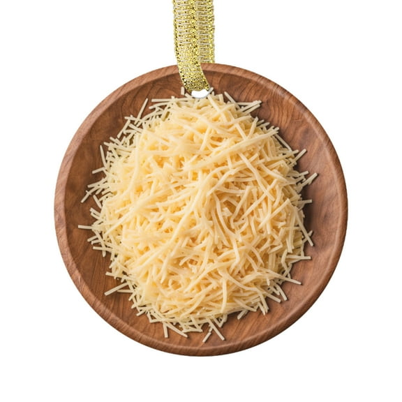 Shredded Grated Cheese Gift Cheese Favorite Food Double Sided Ceramic Foodie Novelty Holiday Christmas Xmas Tree Ornament Gift Accessory (Flat Printed Design, NOT 3D)