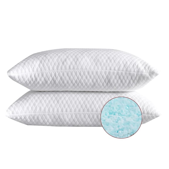 Shredded Memory Foam Bed Pillows For Sleeping King Size 2 Pack With Washable Removable Sleep Pillow And Side Sleeper