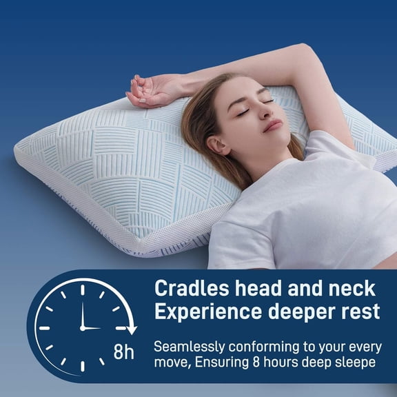 Shredded Memory Foam Cooling Soft Bamboo Viscose Pillows King Set of 2, Adjustable Hypoallergenic Hotel Quality Bed Pillows for Side, Stomach or Back Sleeper, Oeko-TEX Certified