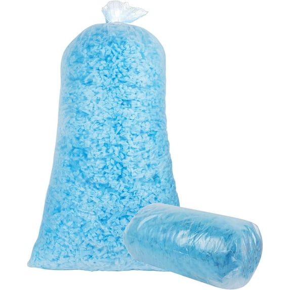 Shredded Memory Foam Filling with Gel Particles – 5lbs/10lbs/20lbs Soft Bean Bag Filler, Pillow Stuffing Foam for Couch Cushions, Dog Beds, Chairs, and Crafts – Blue