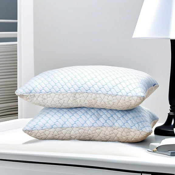 PYPUMSA Shredded Memory Foam Pillows Standard Size Set of 2, Regulating Reversible Cooling Pillow Bed Pillow for Bed, Adjustable Loft Bed Firm or Soft Pillows for Side, Back, Stomach, Hot Sleepers