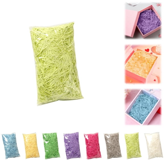 Shredded Paper for Gift Baskets, Basket Filler Stuffing, Crinkle Paper Shred Filler Shredded Paper for Gift Baskets Box Filling Birthday Wedding Anniversary (Light Green)