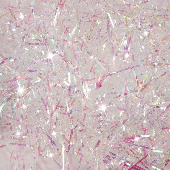 Shredded Tissue Papers 200g, Raffia DIY Filler Glitter Paper Shreds Box Basket Filling Grass Craft Ribbon For Hamper Packaging Box Stuffing, Iridescent