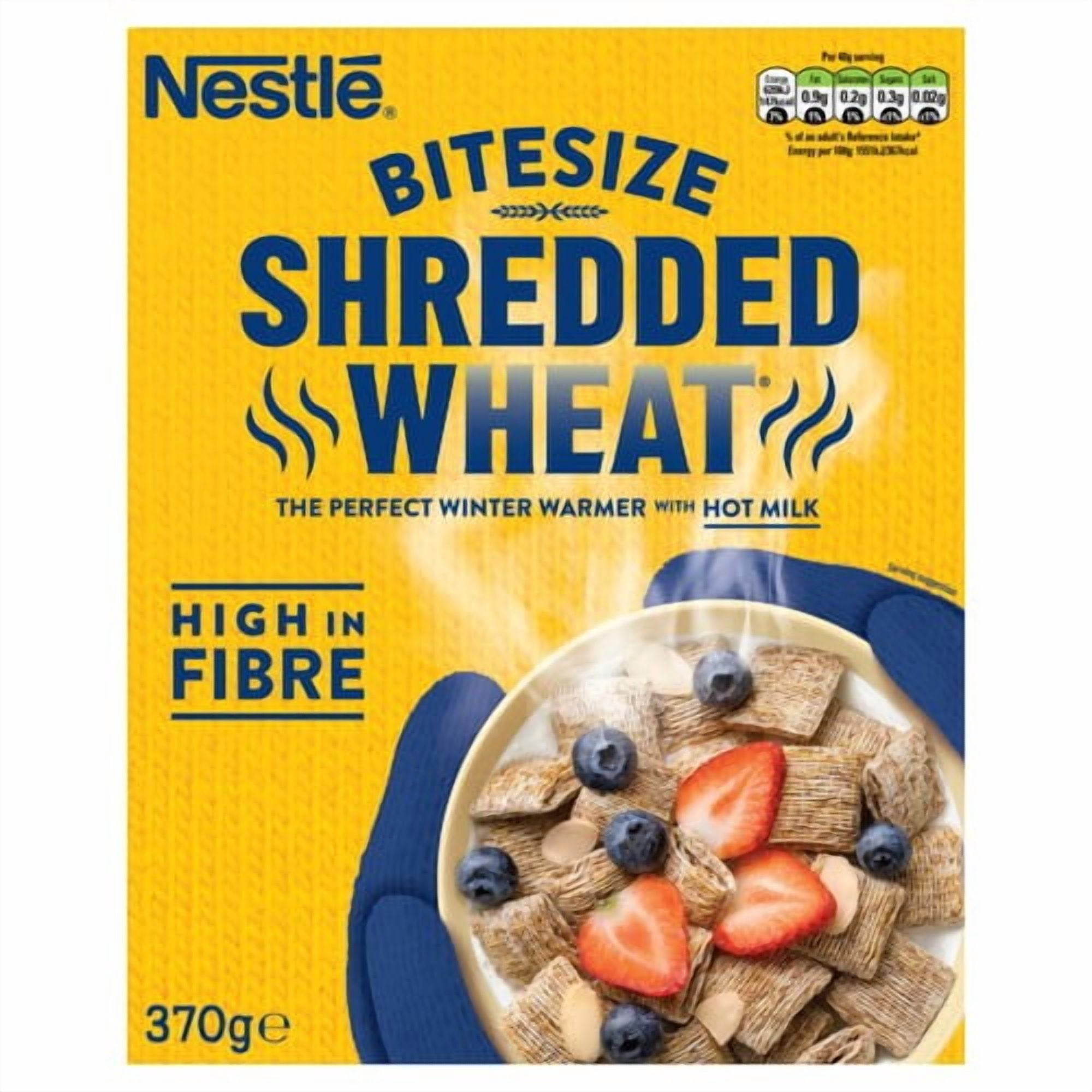 Shredded Wheat Bitesize Breakfast Cereal 370g, British Import (Pack of 3)