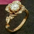 thumbnail image 1 of Shree Diamonds 2.00CT Round Cut Lab-Created Diamond Flower Wedding Ring in 14K Yellow Gold Plated, 1 of 2