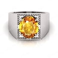 thumbnail image 1 of Shree Jewelrs Original Certified Natural Yellow Sapphire (Pukhraj) Ring - 10.00 Ratti Certified Handcrafted Ring Jupiter Ring, PANCHDHATU Silver Plated Ring for Men and Women, 1 of 5