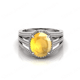 thumbnail image 1 of Shree Jewelrs Original Certified Natural Yellow Sapphire (Pukhraj) Ring - 11.00 Carat Certified Handcrafted Ring Jupiter Ring, PANCHDHATU Silver Plated Ring for Men and Women, 1 of 5