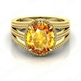 thumbnail image 1 of Shree Jewelrs Original Certified Natural Yellow Sapphire (Pukhraj) Ring - 8.25 Carat Certified Handcrafted Ring Jupiter Ring, PANCHDHATU Gold Plated Ring for Men and Women, 1 of 5