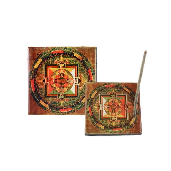 Shree Yantra Wooden Incense Stick Holder Ash Catcher