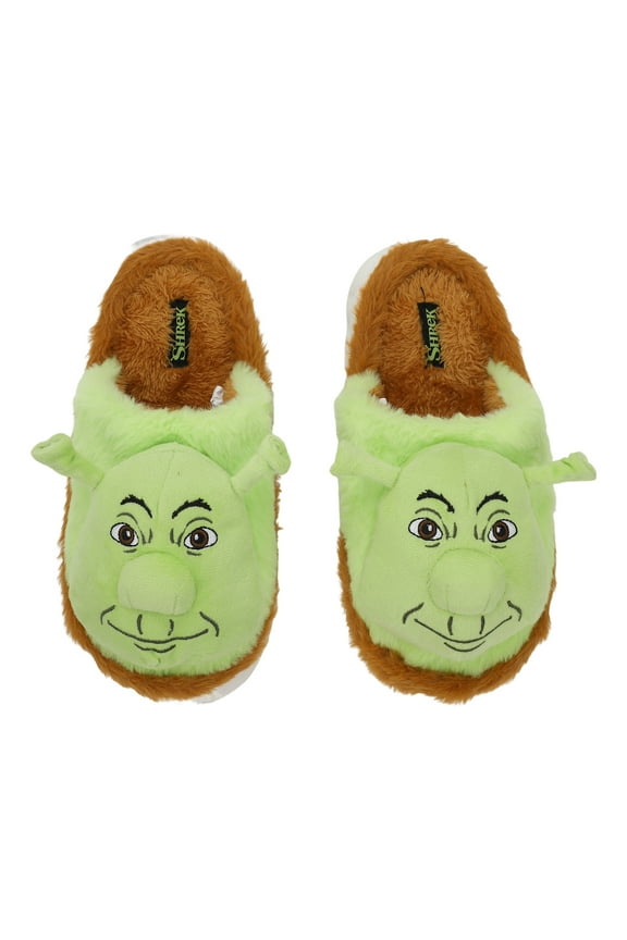 Shrek 3D Character Head Adult Brown & Green Slippers-S