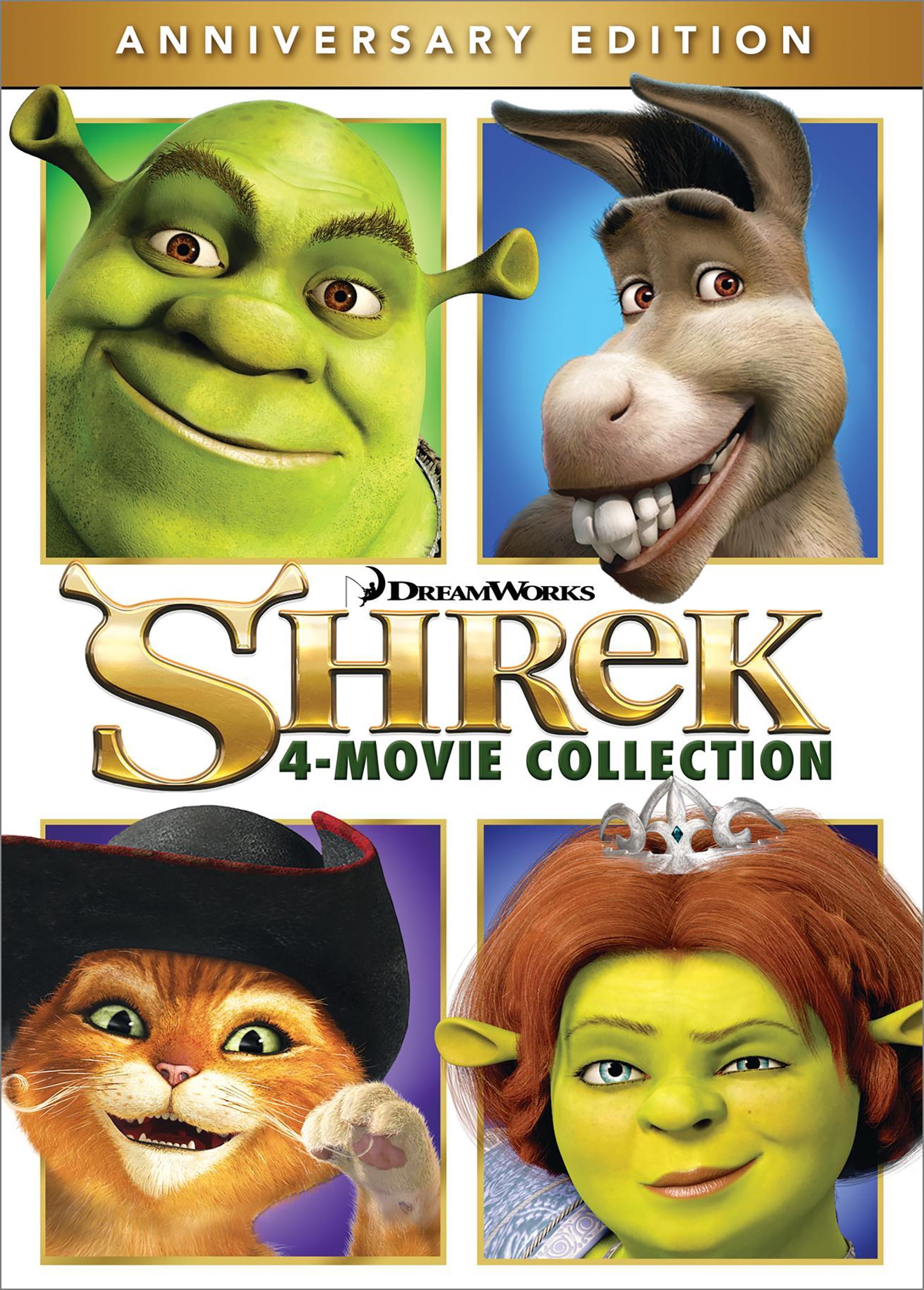 Shrek 4-Movie Collection (Anniversary Edition) (DVD), Family, DreamWorks