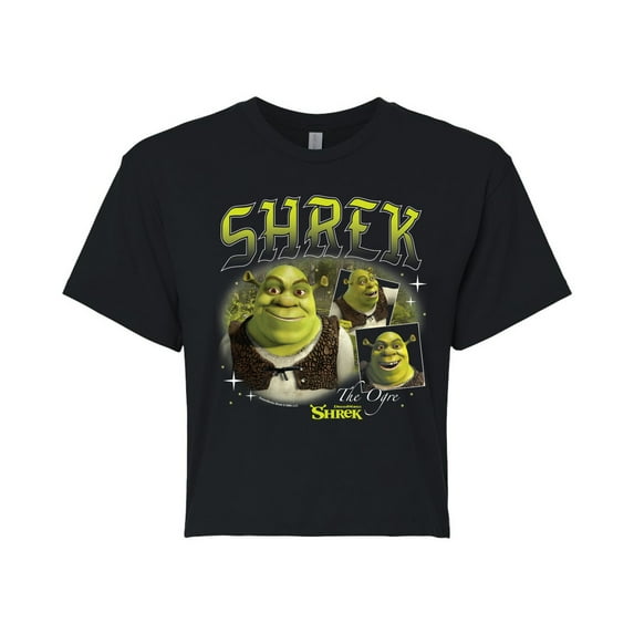 Shrek - 90s Style Collage - Juniors Cropped Graphic T-Shirt