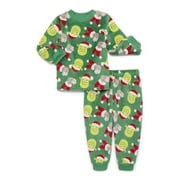 DISNEY PIXAR CARS Christmas Shrek Baby Boys or Girls Print Plush Top and Pants Set, 2-Piece, Sizes Newborn-24M