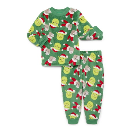 Christmas Shrek Baby Boys or Girls Print Plush Top and Pants Set, 2-Piece, Sizes Newborn-24M