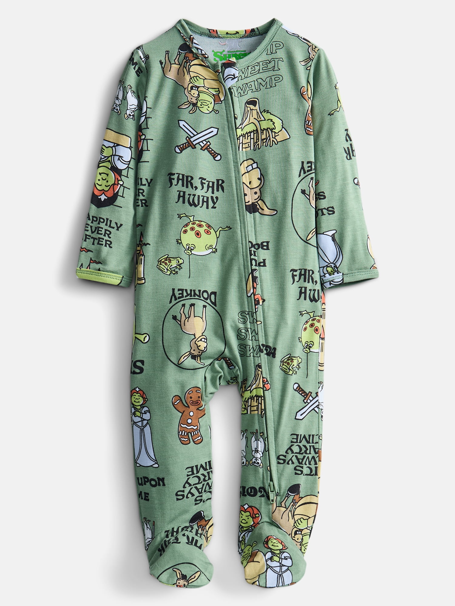 Shrek Baby Boys Sleep & Play Footed Pajamas, One Piece, Sizes NB-6/9M