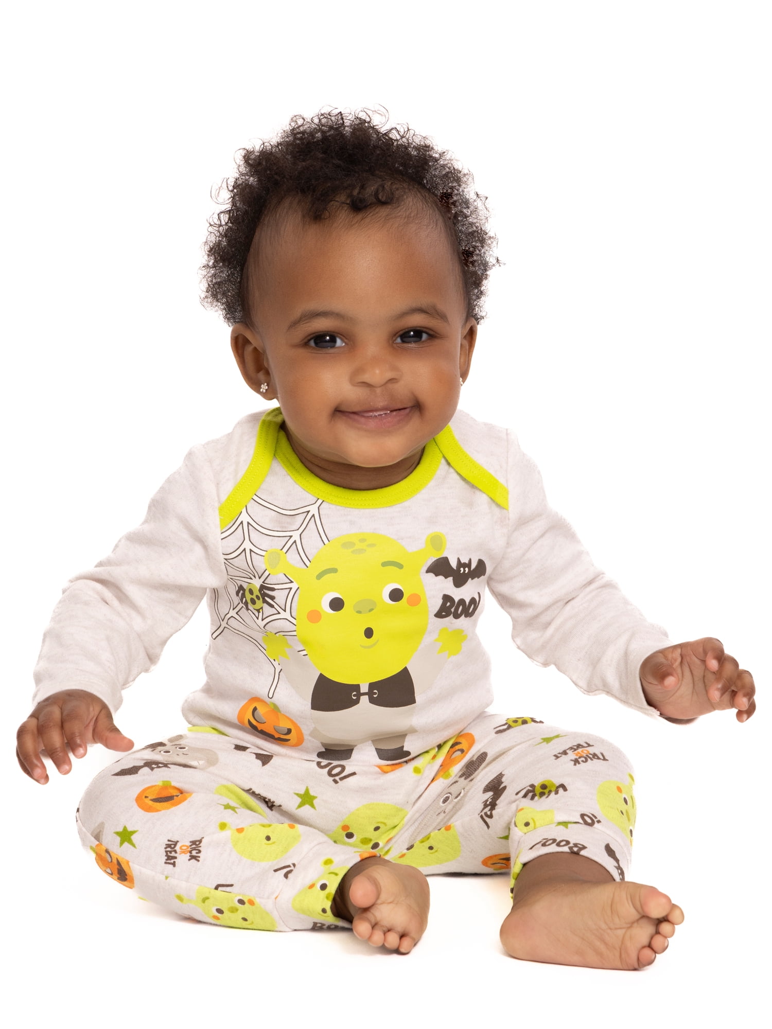 Halloween Shrek Baby Boys or Girls Bodysuit and Pants with Bib Set, 3-Piece, Sizes 0M-12M