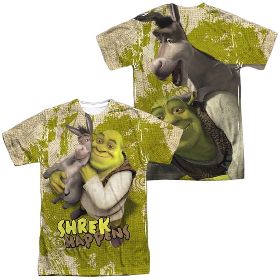 Shrek Best Friends Unisex Adult Sublimated Costume T Shirt (Front/Back), Small Multicolor