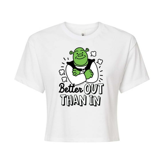 Shrek - Better Out Than In - Juniors Cropped Cotton Blend T-Shirt