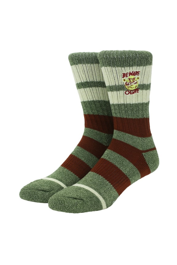 Shrek Beware Ogre Men's Athletic Camping Crew Socks