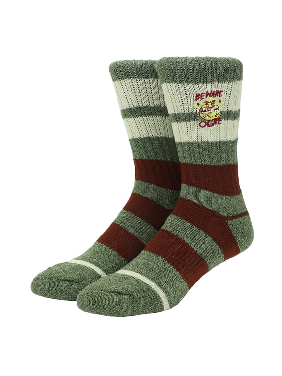 Shrek Beware Ogre Men's Athletic Camping Crew Socks