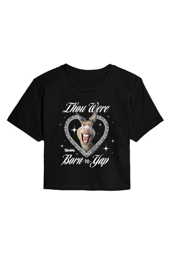 - Born To Yap Donkey - Juniors Cropped Graphic T-Shirt