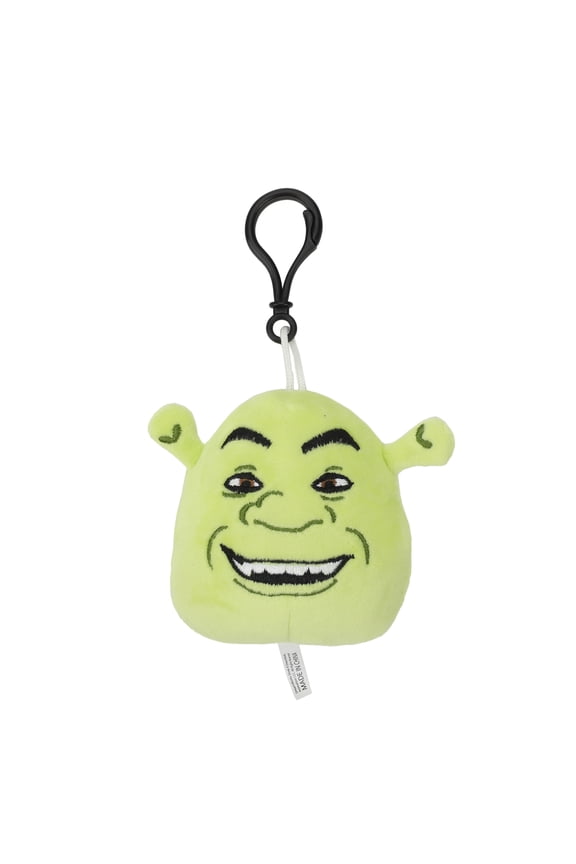 Shrek Character Head 3.34" Plush Keychain/ Bag Clip