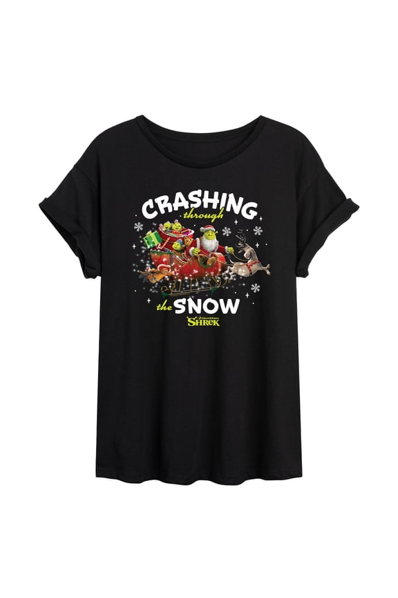 - Crashing Through The Snow - Women's Oversized Graphic T-Shirt