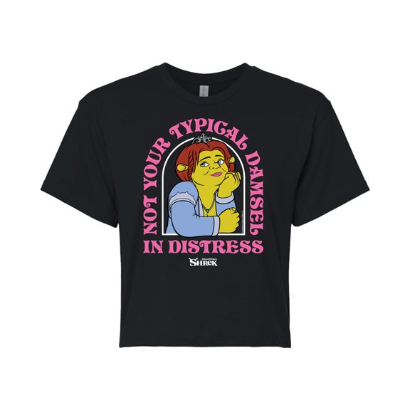 Shrek - Damsel In Distress - Juniors Cropped Cotton Blend T-Shirt