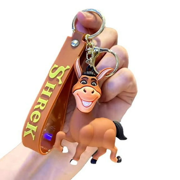 Shrek Donkey Character Silicone 3D Charm Keychain Keyring
