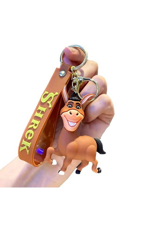 Shrek Donkey Character Silicone 3D Charm Keychain Keyring