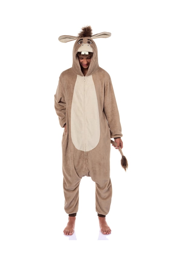 Shrek Donkey Costume Kigurumi Union Suit Adult Onesie Pajama Outfit