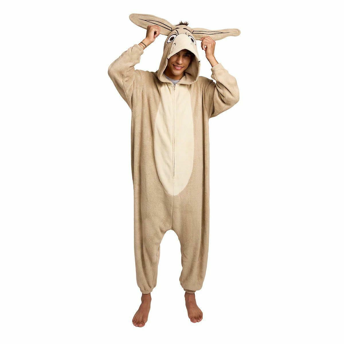 Shrek Donkey Hooded Kigurumi Cosplay Costume Suit