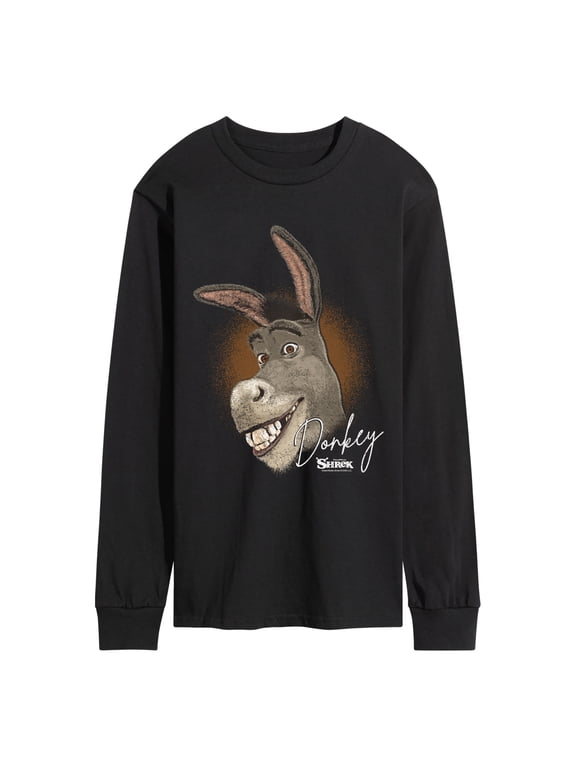- Donkey Portrait Men's Long Sleeve Graphic T-Shirt