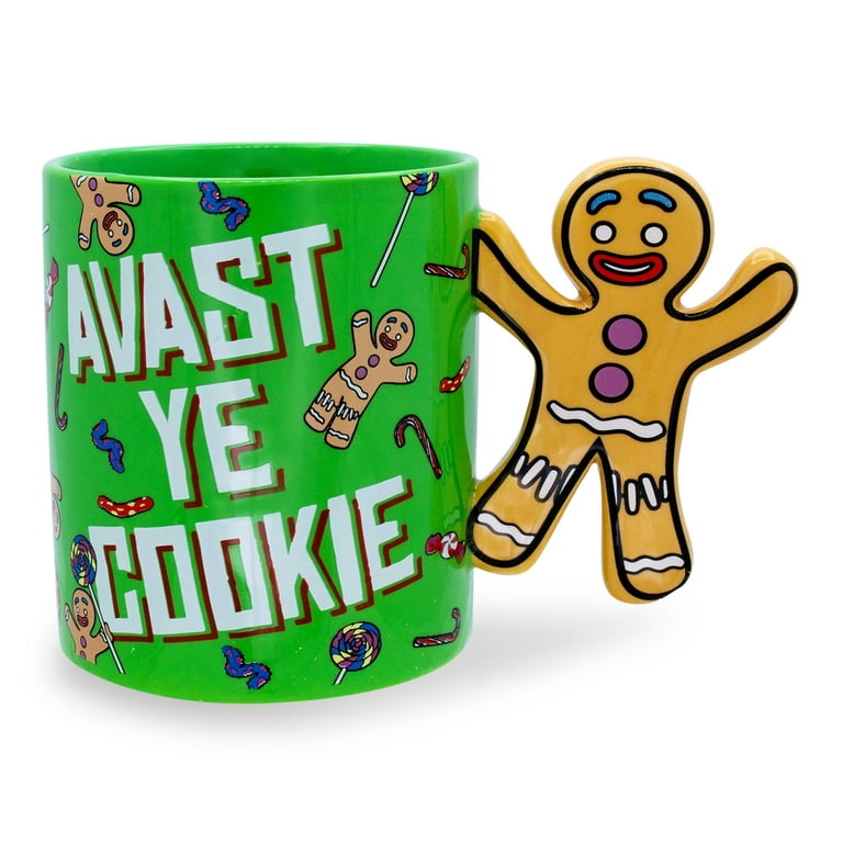 Shrek Gingerbread Man Avast Ye Cookie Ceramic Mug With Sculpted Handle 